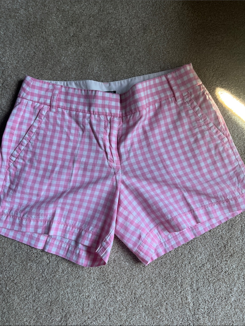 J. Crew Pink and White Gingham Shorts. Size 4. EUC.